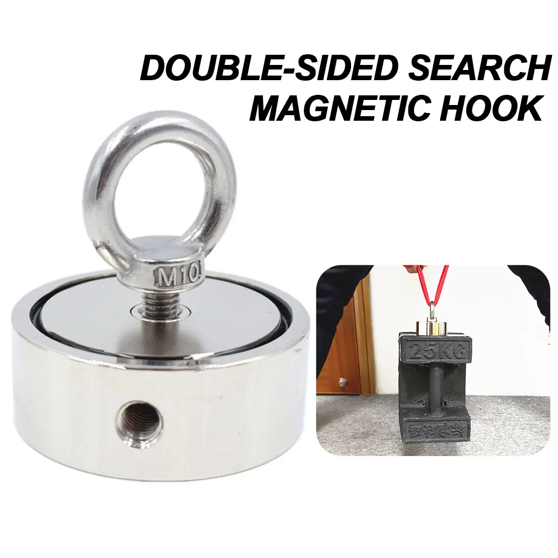 

Super Strong Neodymium Magnet Double Side Search Round Powerful Magnetic hook Super Power Salvage Sea Fishing Magnet Searcher