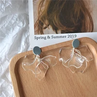 temperament beautiful super fairy transparent petals dangle earrings fashion personality jewelry holiday accessories wholesale