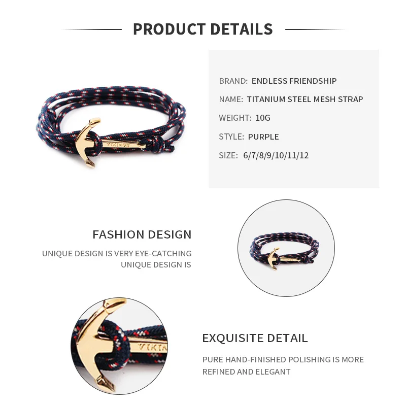 HOMOD старинные амулетные браслеты и для мужчин женщин горячие веревки ручной