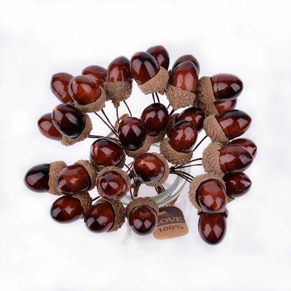 6 шт. Искусственные пластиковые сосновые ветви орехи шишки поддельные растения