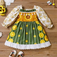 girl autumn clothes kids dresses for girls floral tassel lace long sleeve girl dresses spring dress for girl kids clothes 1 6y