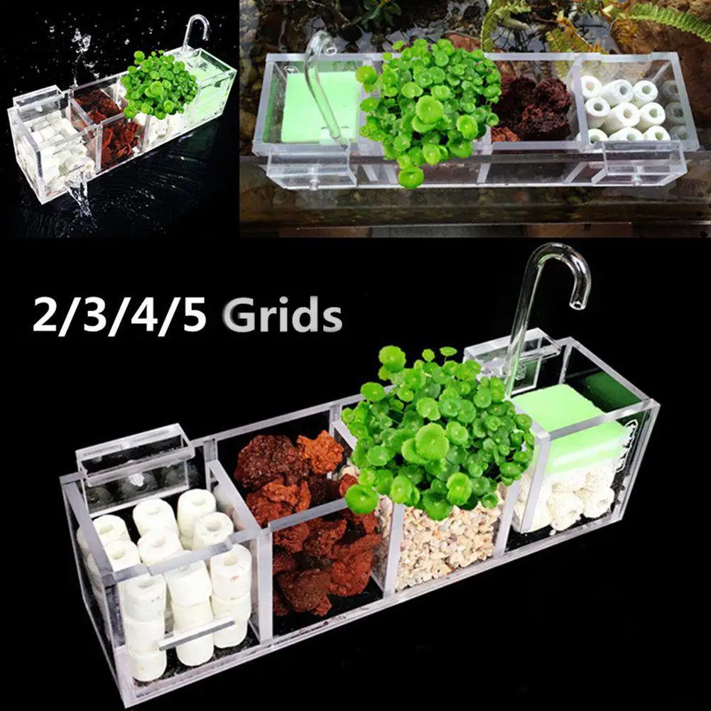 

3 in 1 Acrylic Filter Box External Hanging Water Purifier for Aquarium Fish Bowl aquarium accessories fish filter