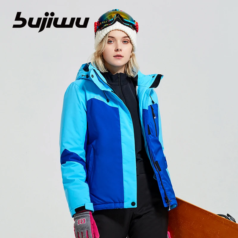 Bujiwu New Thick Warm Ski jacket Women Waterproof Windproof 4 Colors Size S -2XL Snow Jacket Winter Outdoor Sports Coat | Спорт и