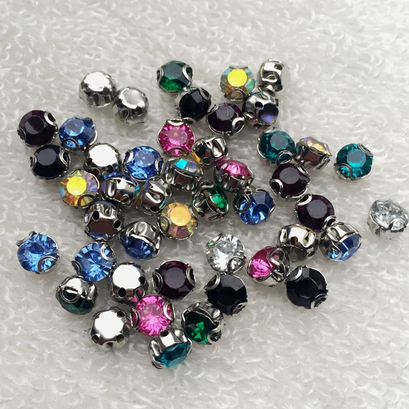 6 мм 100 шт. 3D Защита от царапин стразы пришивные камни кристаллы без стекла DIY
