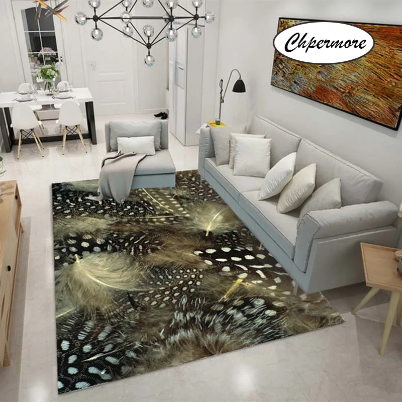 style 7 Chpermore животные мех павлин перо большие ковры перо украшения Татами Коврики Спальня дома Lving комната коврики - Цвет: style 7