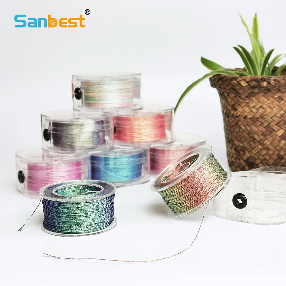 Sanbest 6 нитей металлическая нить в коробке ручная работа сделай сам браслет лента