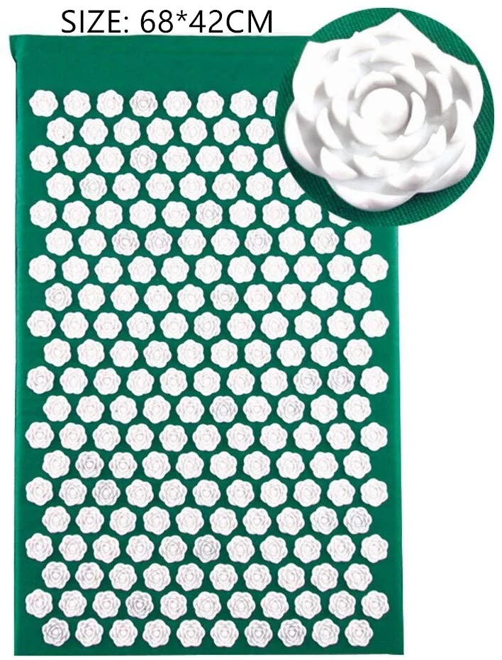 lotus green Фитнес йога коврик с шипами Лотос Акупунктура Массажный коврик кровать Пилатес лен хлопок Массажер для йоги подушка для шеи и спины облегчение боли - Цвет: lotus green