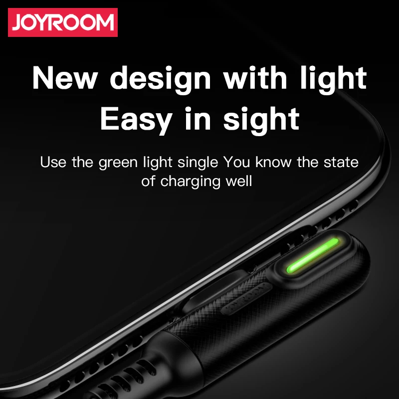 Joyroom Micro Usb type C USB 90 Dergee type C кабель светодиодный провод для быстрой зарядки для samsung Galaxy huawei Xiaomi зарядное устройство для передачи данных