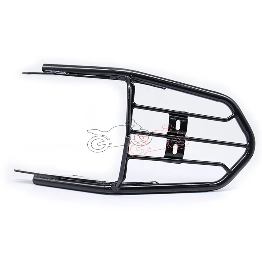 Мотоцикл Задняя багажная полка Кронштейн сиденья глянцевый черный сталь для