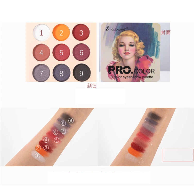 9 блестящие тени для макияжа палитра матовых теней век мерцающих