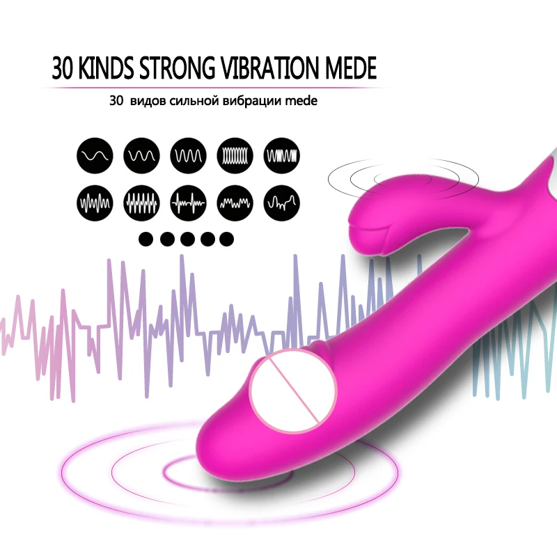 30 Speed Dildo Rabbit Vibrator G Spot Vagina Clitoris Vibrators Female Electric Motor Massager Masturbation Sex Toy for Women | Красота и