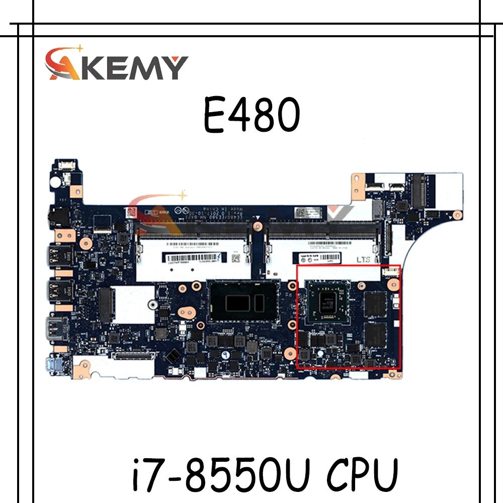 

01LW201 EE480 EE580 для lenovo thinkpad E480 E580 NM-B421 материнская плата для ноутбука SR3LC i7-8550U AMD Radeon RX 550 DDR4