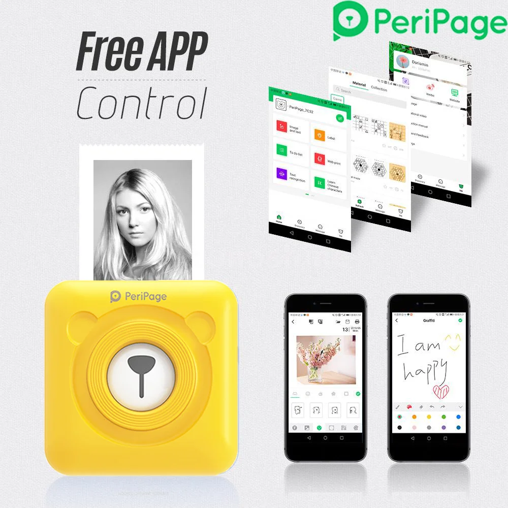 Портативный мини принтер peripage термальная фотография bluetooth может напечатать