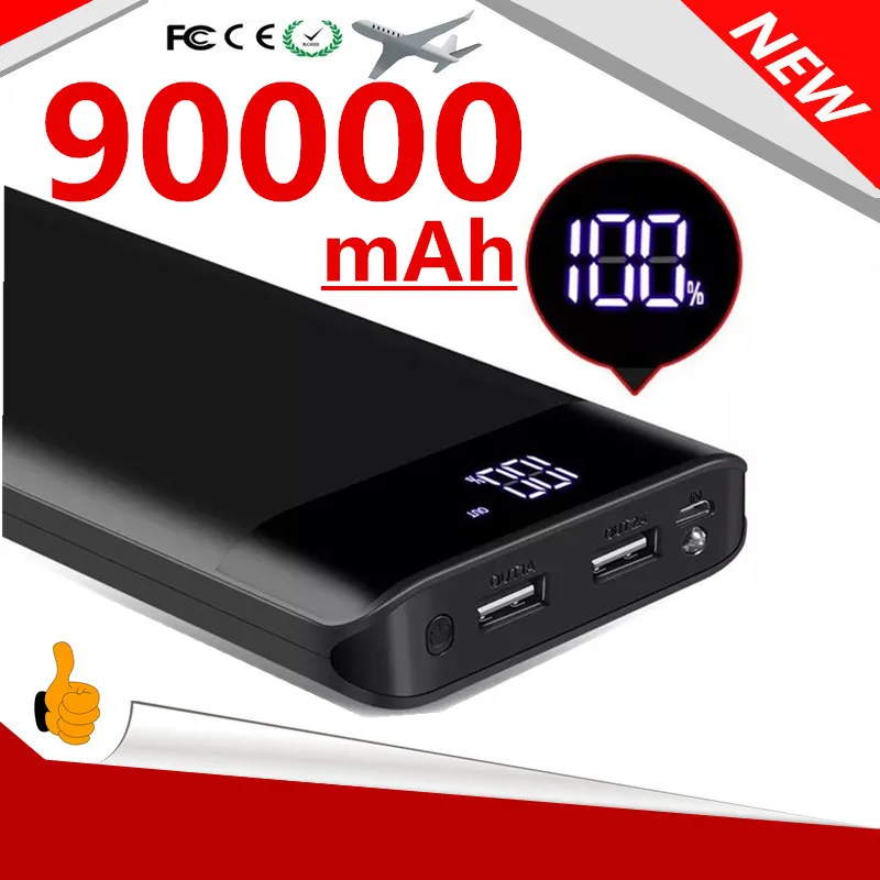 Внешний аккумулятор высокой емкости на 90000 мА · ч с USB портом|Внешние