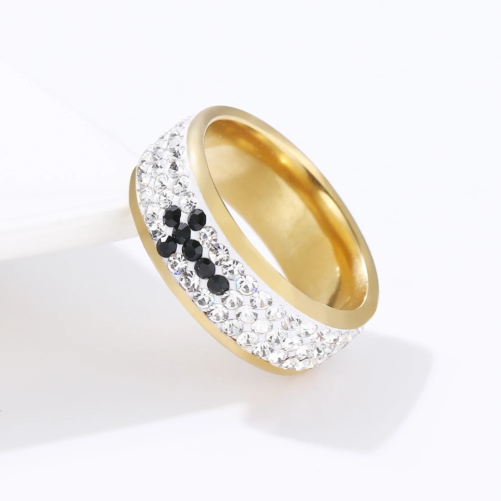 Женские винтажные кольца DOTIFI черные и белые классические из нержавеющей стали