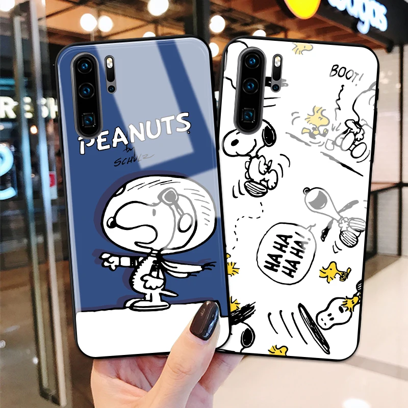 Huawei P30 Lite чехол 3D Мультфильм окрашенные закаленное стекло задняя крышка телефона