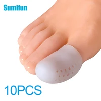 10pcs big toe protector silicone toe covers tube with holes protect thumb corns calluses blister toe separators foot care d2981