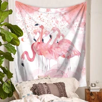 custom flamingos wall cloth hanging tapestry wedding party gift bedspread beach towel yoga picnic mat