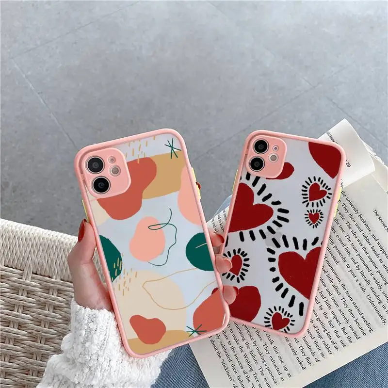 

Line woman art pattern aesthetics Phone Case matte transparent For iphone 7 8 11 12 plus mini x xs xr pro max cover