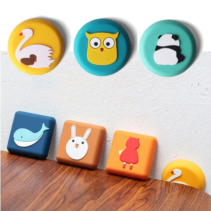 

3Pcs Cartoon Door Stopper Self Adhesive Wall Protectors Door Handle Bumpers Buffer Guard Stoppers Silencer Crash Pad