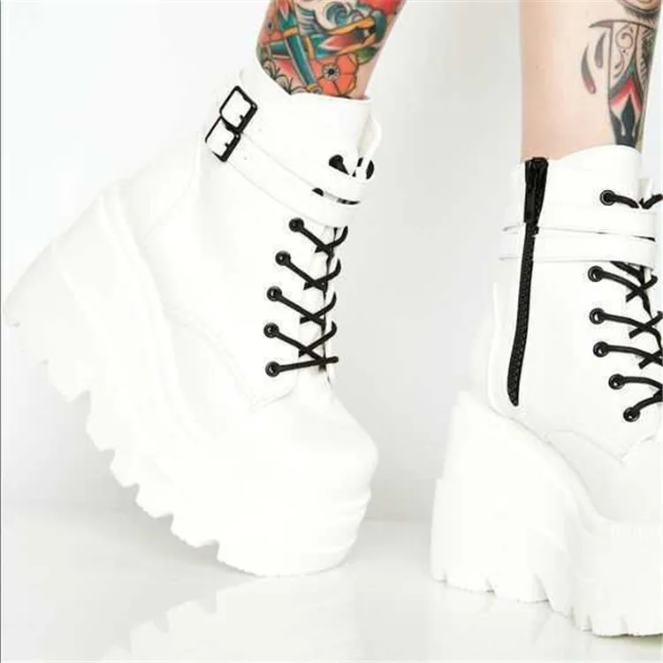

New muffin thick soled colorful high buckle casual women's shoes large size