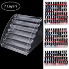 Акриловый держатель для лака для ногтей, стойка 1-7 уровней, настольный демонстрационный стенд, полка для эфирных масел и прозрачной помады, органайзер для хранения маникюра