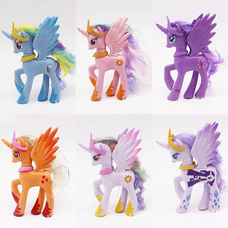 

Genuine My Little Pony Action Figure Toys Cartoon Anime Rainbow Unicorn Twilight Sparkle Model Doll Cake Decorations Kids Gift