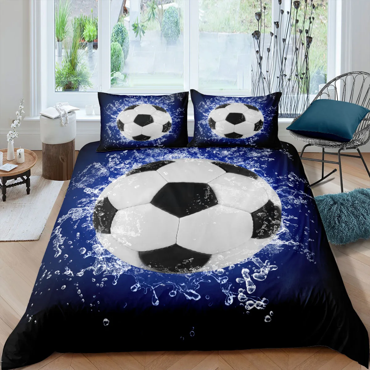 

Sport Style Bedding Set Football Printed Quilt Cover Child Kid Adult Home Textiles Single Twin Double Queen King Duvet Cover