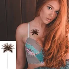 Водостойкая Временная тату-наклейка, кокосовое дерево, растение, маленькие художественные тату-наклейки флэш-тату, искусственные татуировки для девочек, женщин и детей