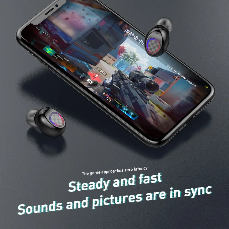 V7 Bluetooth наушники вкладыши TWS гарнитура стерео с микрофоном заряда чехол