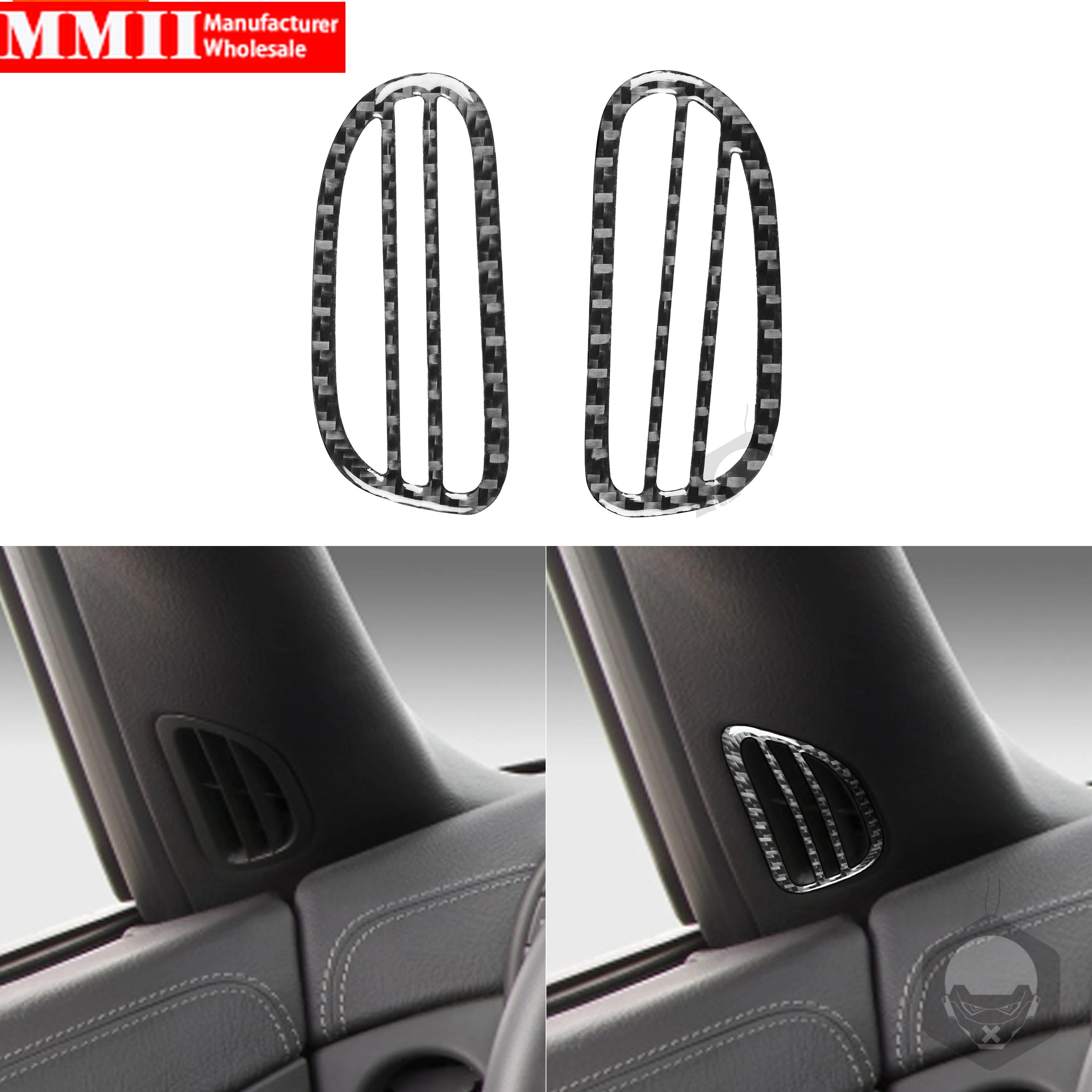 

For Chevrolet Corvette C6 2005-2007 Carbon Fiber Sticker Two Side Demisting Air Vent Outlet Frame Trim Interiors Car Accessories