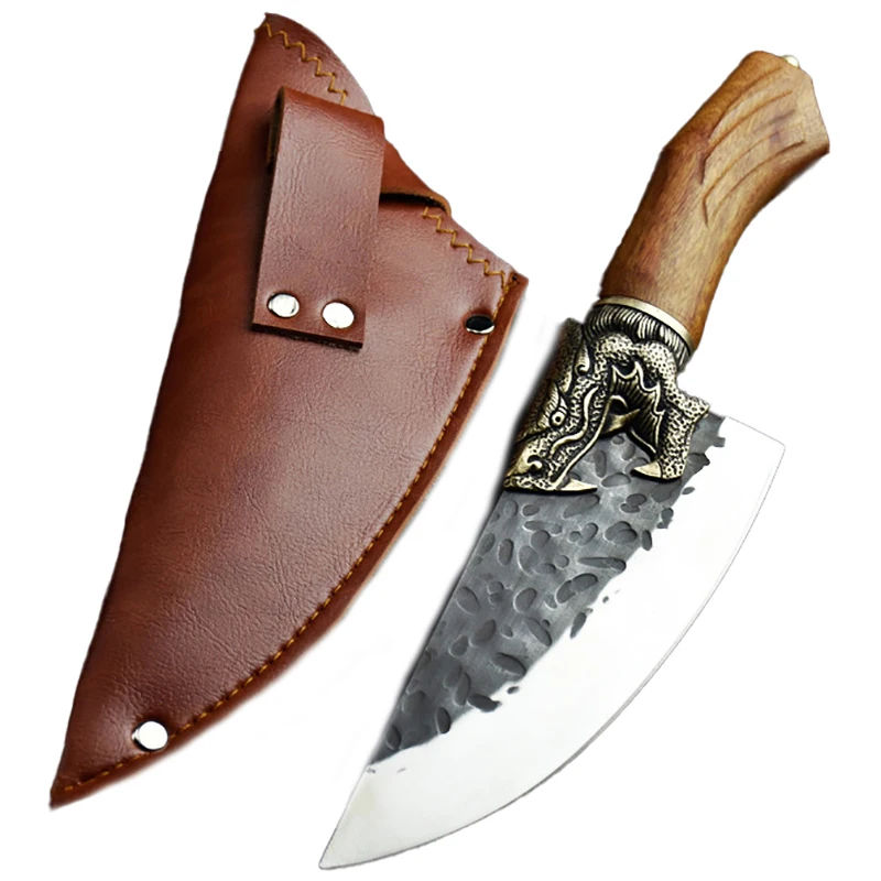 

Kitchen Knife Set High Carbon 7Cr17MoV Stainless Steel Handmade Forged Ultra Sharp Viking Knife For Cutting Fish And Meat