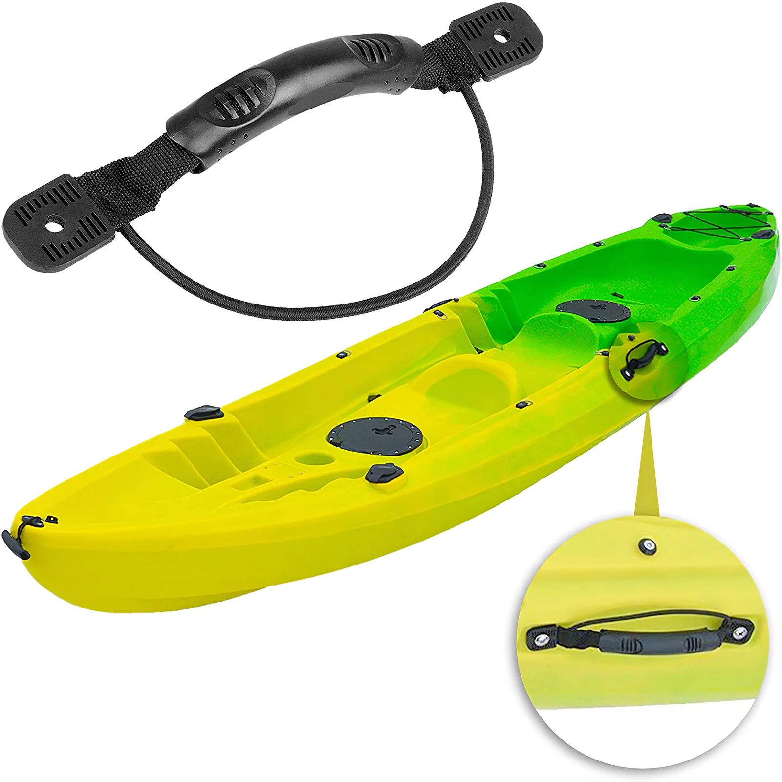 

Boat Handle Set Kayak Side Mount Handle Replacement Boat Handle Accessories with Handle Fixing Buckle Set for Kayak Canoe Boat