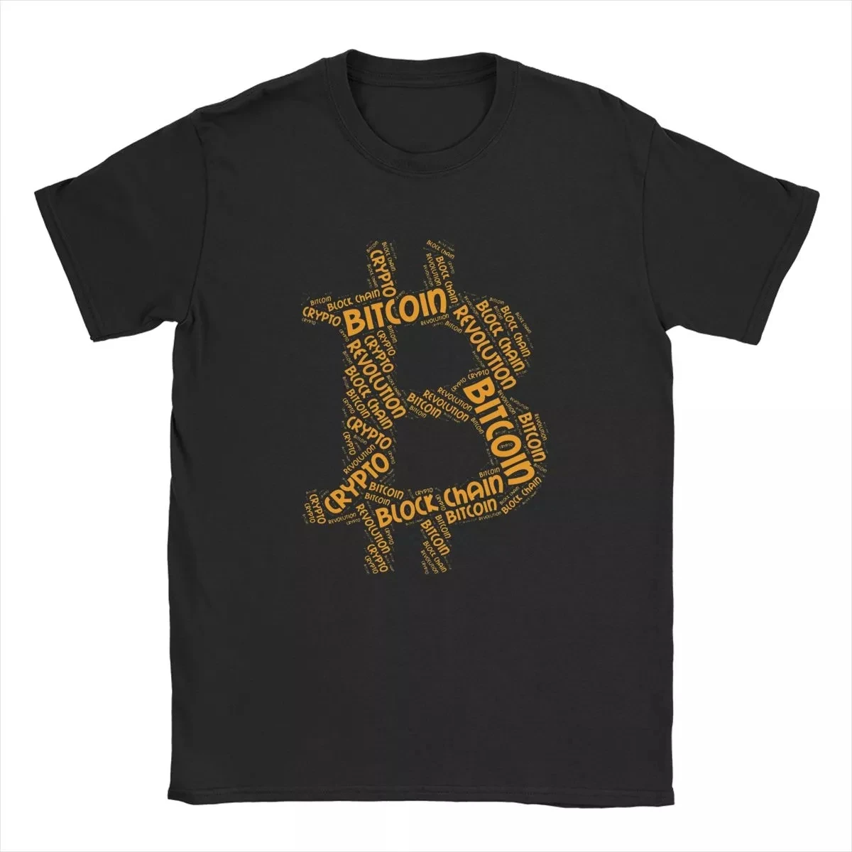 

Bitcoin Revolution Block Chain Crypto Word Cryptocurrency Men's T Shirt Awesome Tee Shirt Cotton T-Shirts Gift Idea Clothing