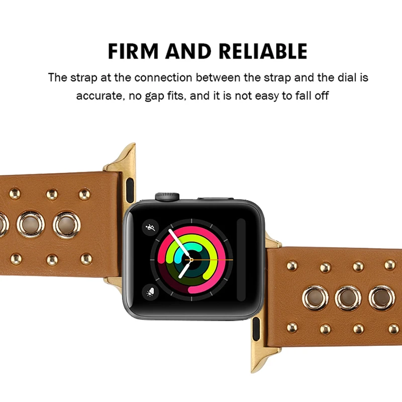 

Punk Belt Strap For Apple Watch Bands 3 2 38mm 42mm Leather bracelet For Iwatch Band series 5 4 40mm 44mm Watchband Accessories