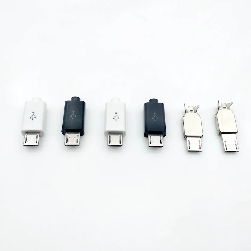 50 шт./лот 4 контактный разъем Micro USB 5in штекер черный/белый сварочный кабель для