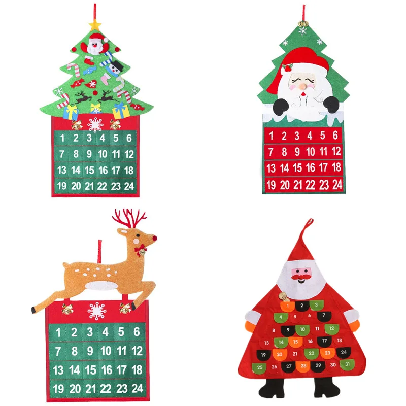 

Christmas Wall Calendar Four Old Man / Tree / Deer Cartoon Wall Calendar Christmas Family Decoration