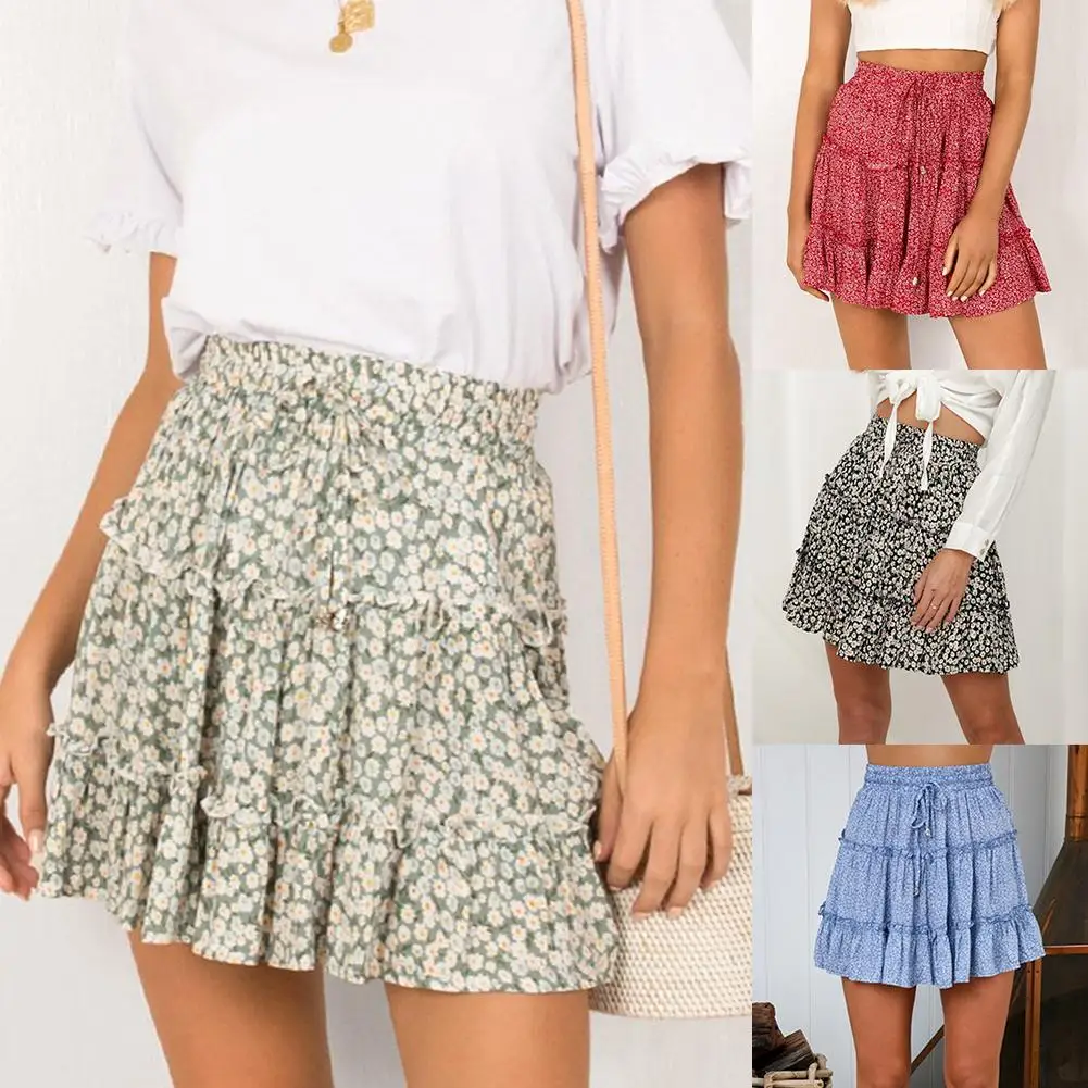 Женская летняя пляжная юбка трапециевидной формы Повседневная трапециевидная