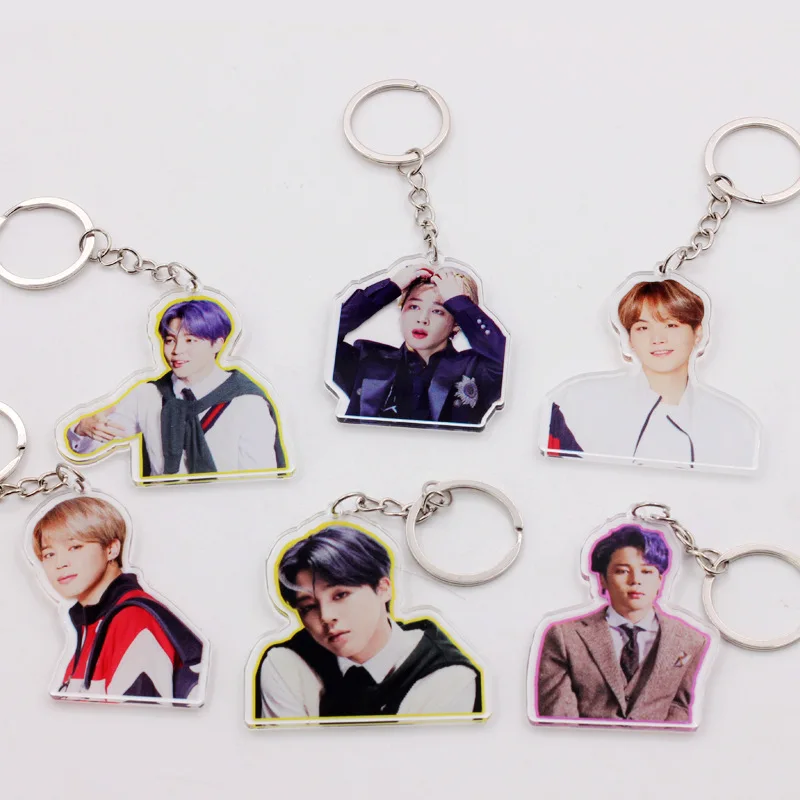 

Оптовая продажа, акриловый двухсторонний брелок для ключей серии Bangtan Boys JIMIN в стиле Kpop Idol, прозрачный брелок для ключей, аксессуары, брелок д...