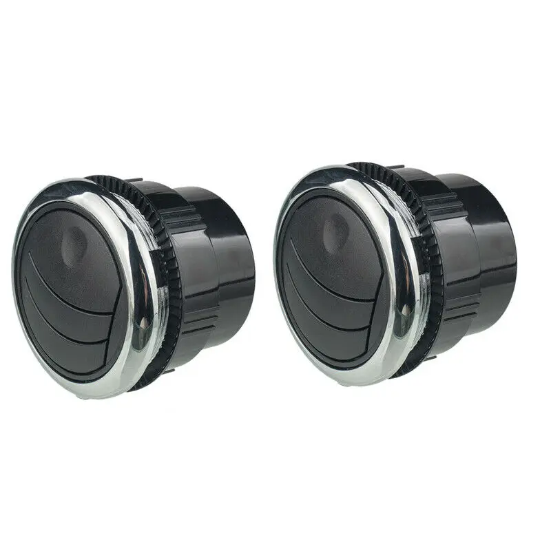 

2PCS Air Conditioning Outlet A/C ABS Black Bus Car Motorhomes Round Vent Yacht