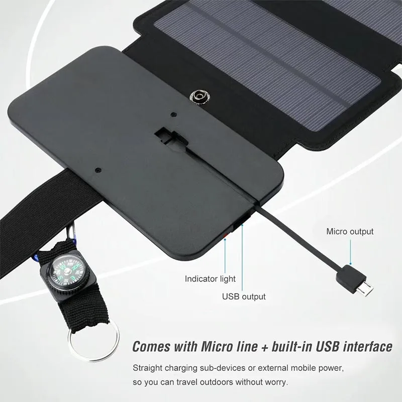 Складное зарядное устройство на 10 Вт 5 В 2 А USB-выход солнечная энергия солнечные