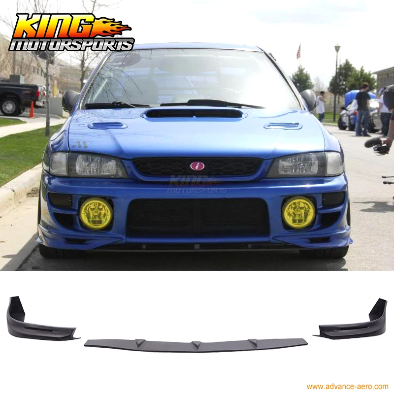 Подходит для 97 01 Subaru Impreza WRX GD Style передний бампер губ уретан 3 шт. PU Global БЕСПЛАТНАЯ