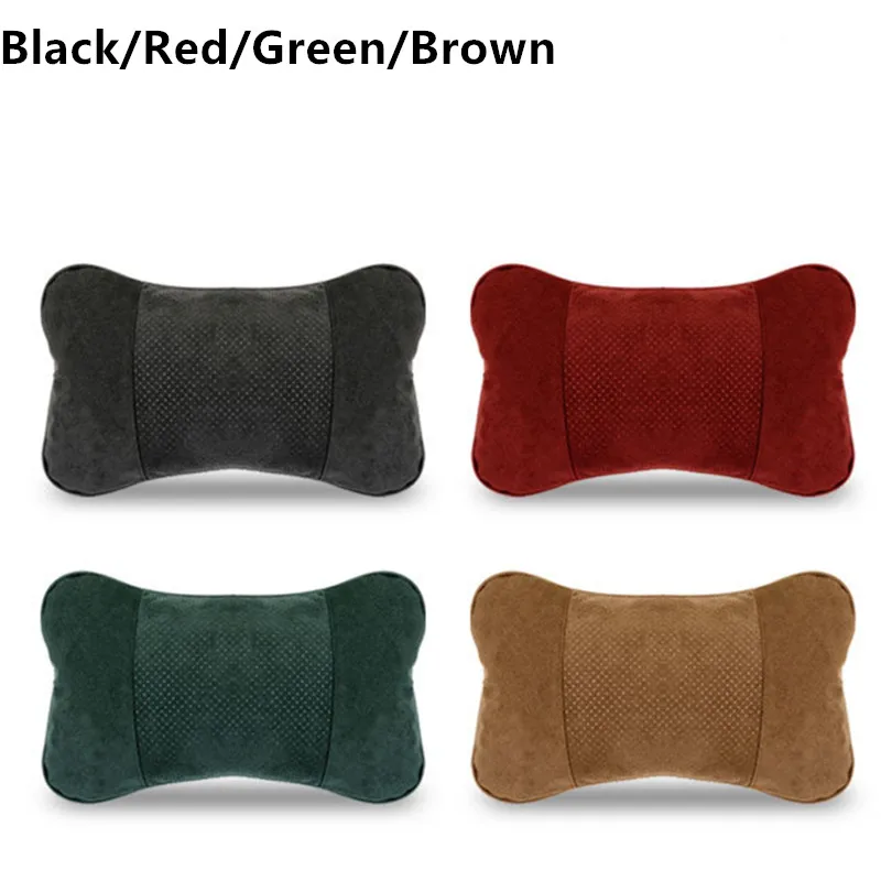 

Universal Car Neck Pillows Leather Breathable Mesh Auto Car Neck Rest Headrest Cushion Bone Pillow Car Interior Accessories