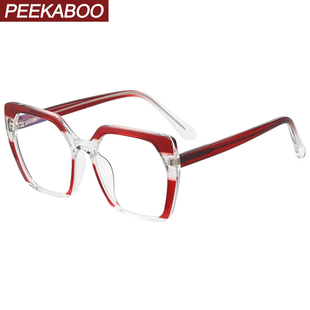 

Peekaboo blue light optical glasses frame women TR90 cat eye clear lens fashion square glasses female accessories handmade