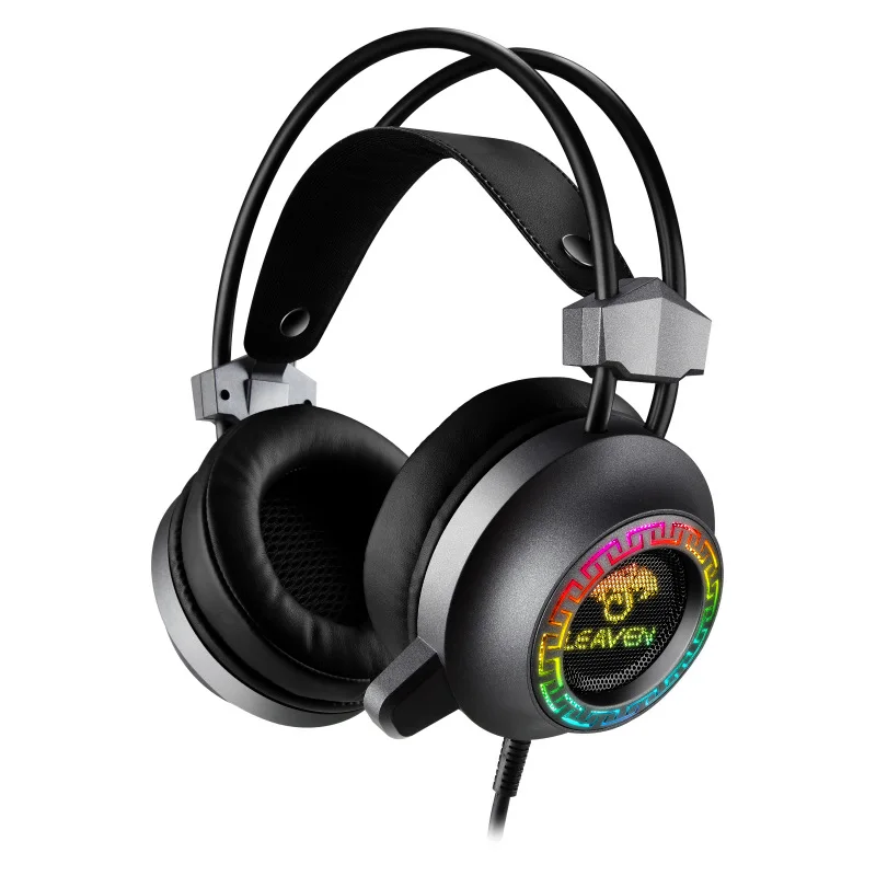 

Anti noise headset for electronic games cool light RGB computer monitor Office live headset wired