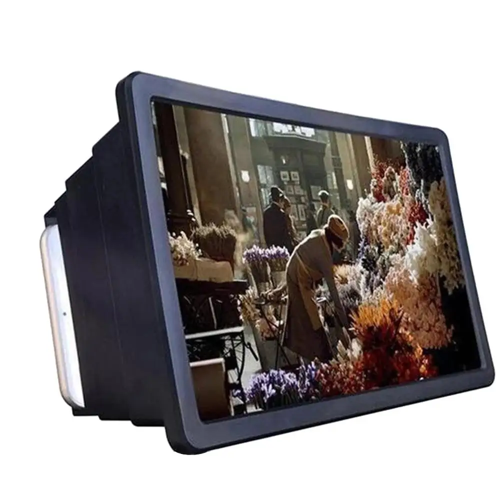 Универсальный мобильный телефон 3D экран HD видео усилитель увеличительное стекло Стенд кронштейн держатель Прямая поставка - Цвет: black 2