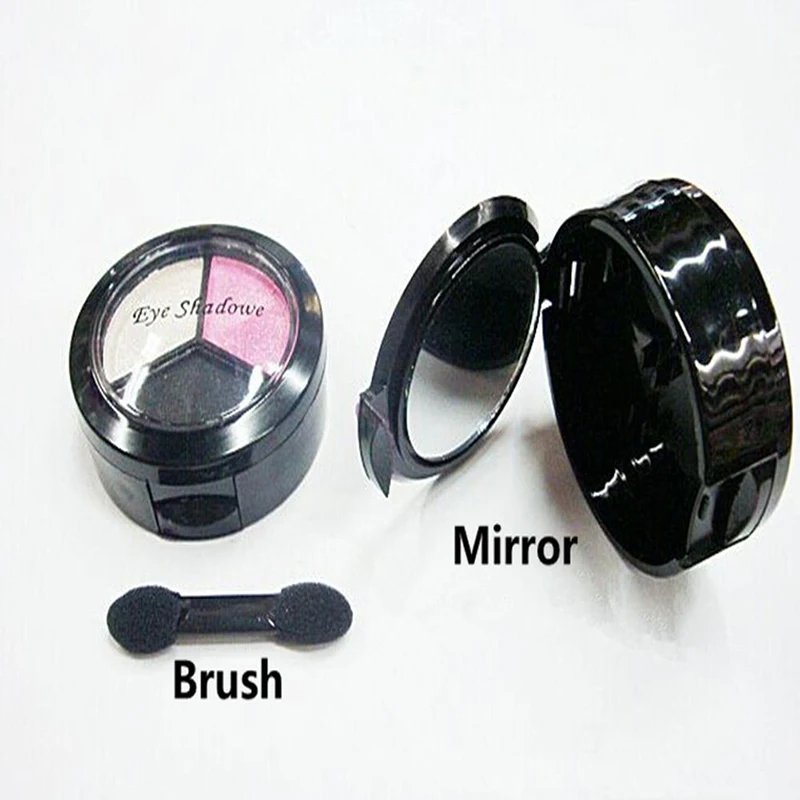 Портативная коробка для теней век 3 цвета перламутровый телесный макияж пудра