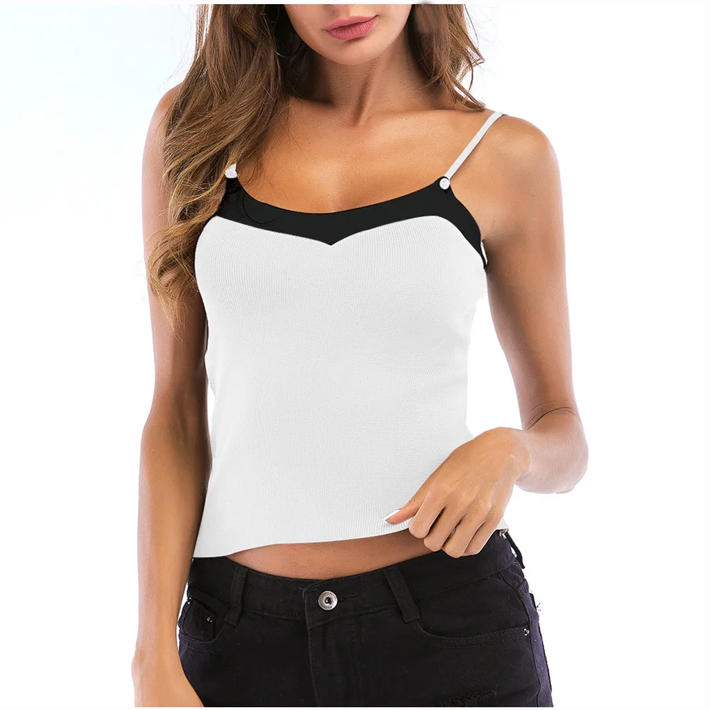 Укороченный топ Женская одежда Тонкий сексуальный без рукавов с О образным