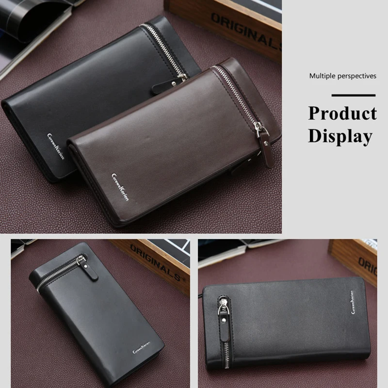Оригинальные мужские кошельки Длинный кошелек на молнии карман для телефона