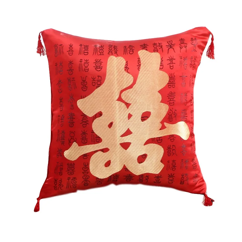 Красная Подушка Чехол новогоднее рождественское наволочка китайский Стиль